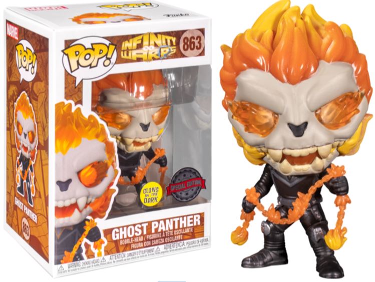 Funko Pop Infinity Warps Ghost Panther With Chain Glow In The Dark #863