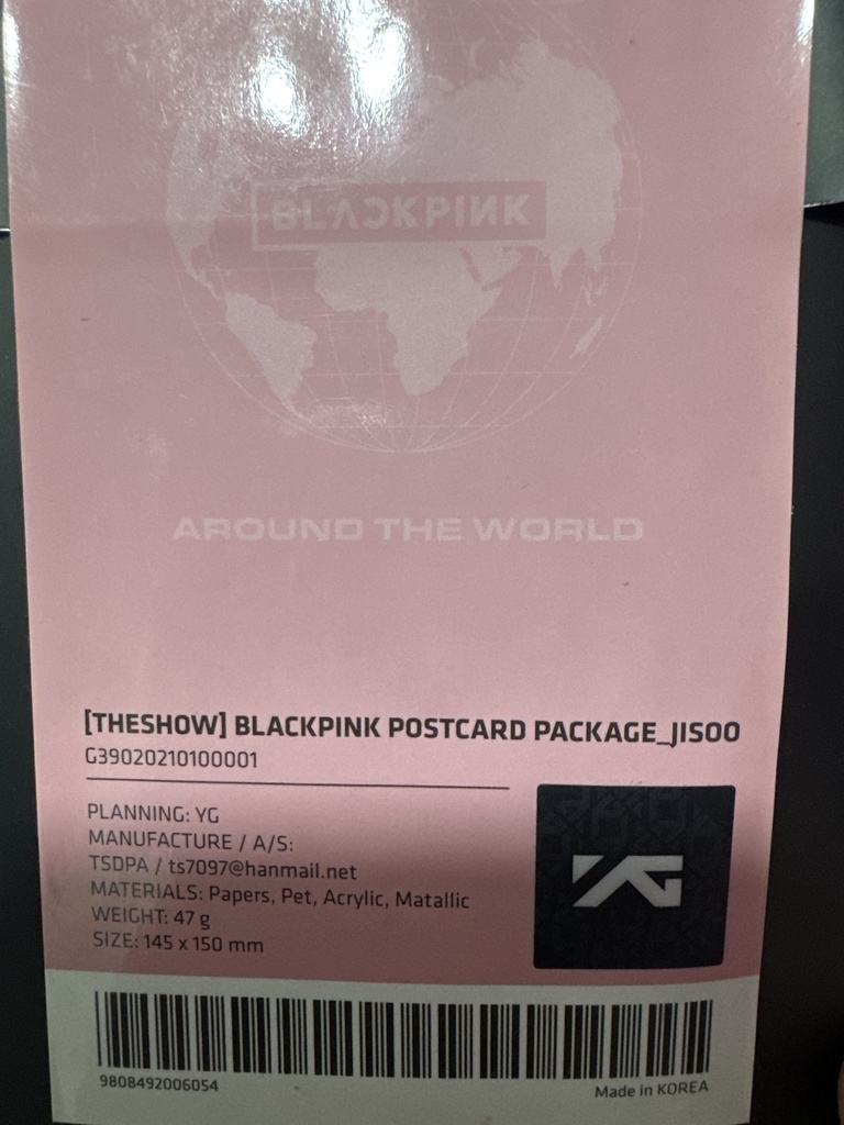 Jisoo Blackpink The Show Blackpink Postcard Package