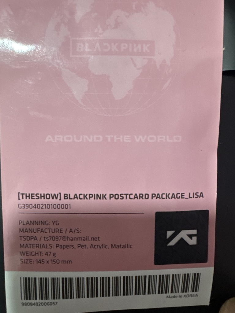 Lisa Blackpink The Show Blackpink Postcard Package 
