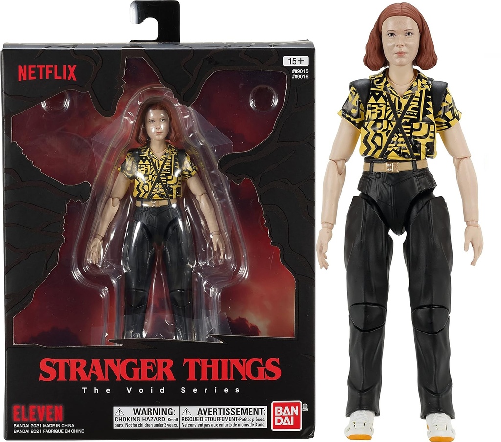 Bandai Stranger Things Eleven (traje amarillo) Figura de colección de Hawkins 6in