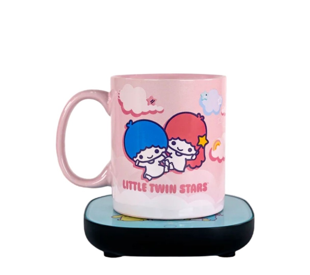 Uncanny Brands Hello Kitty and Friends Twin Stars Taza de café con calentador eléctrico MW1-KIT-LT1 