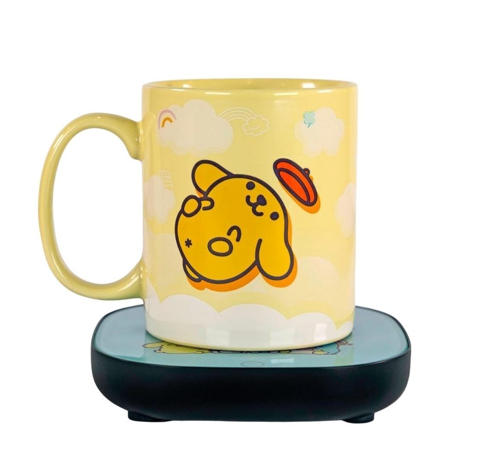 Uncanny Brands Hello Kitty and Friends Pompompurin Taza de café con calentador eléctrico MW1-KIT-PO1