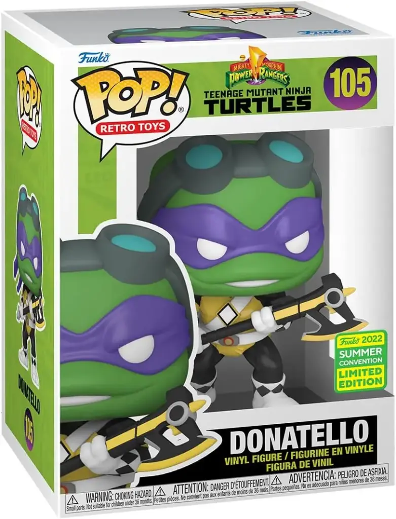 Funko Pop Retro Toys Power Rangers TNMT Donatello #105 Comicon 2022
