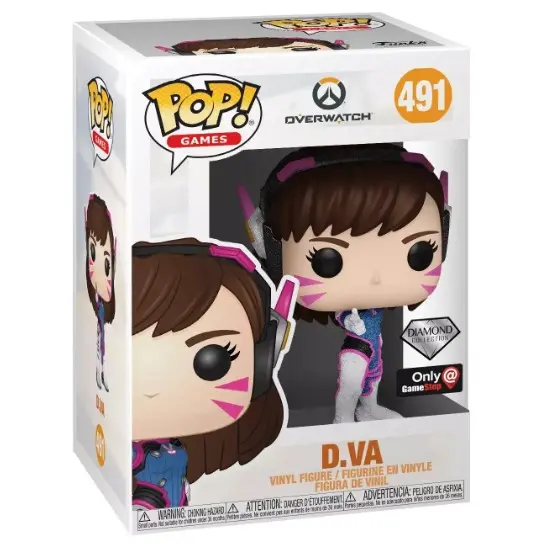 Funko Pop Games Overwatch D.Va #491 Diamond Collection Only Game Stop