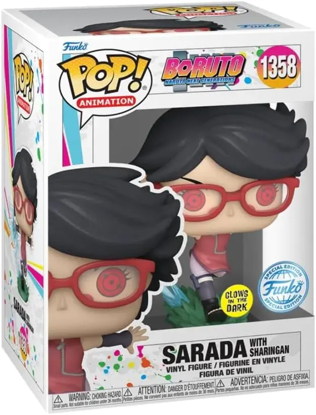 Funko Pop Animación Boruto Sarada con Sharingan #1358 Special Series Glows in the Dark