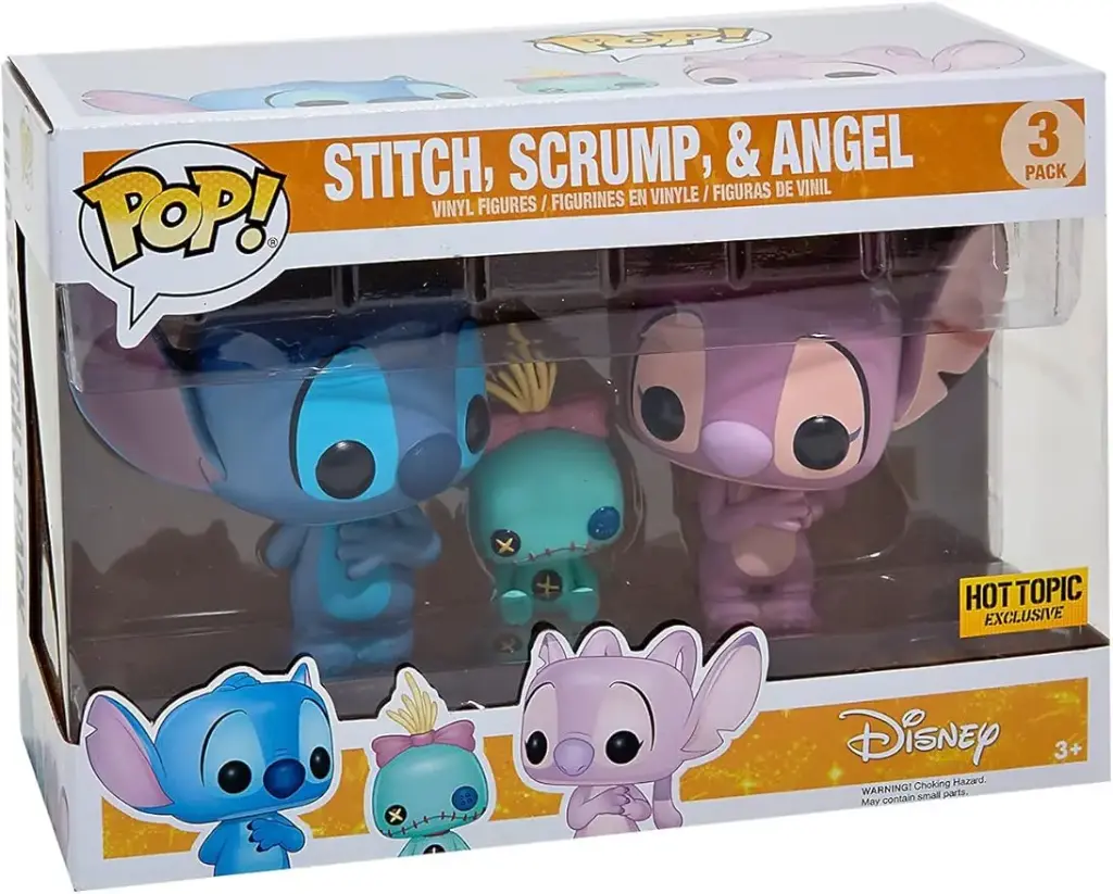 Funko Pop Stitch, Scrump and Angel 3 pack Hot Topic Exclusive