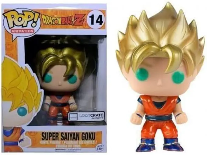 Funko Pop Animation DragonBall Z Super Saiyan Goku  #14 Metallic Loot Create Exclusive