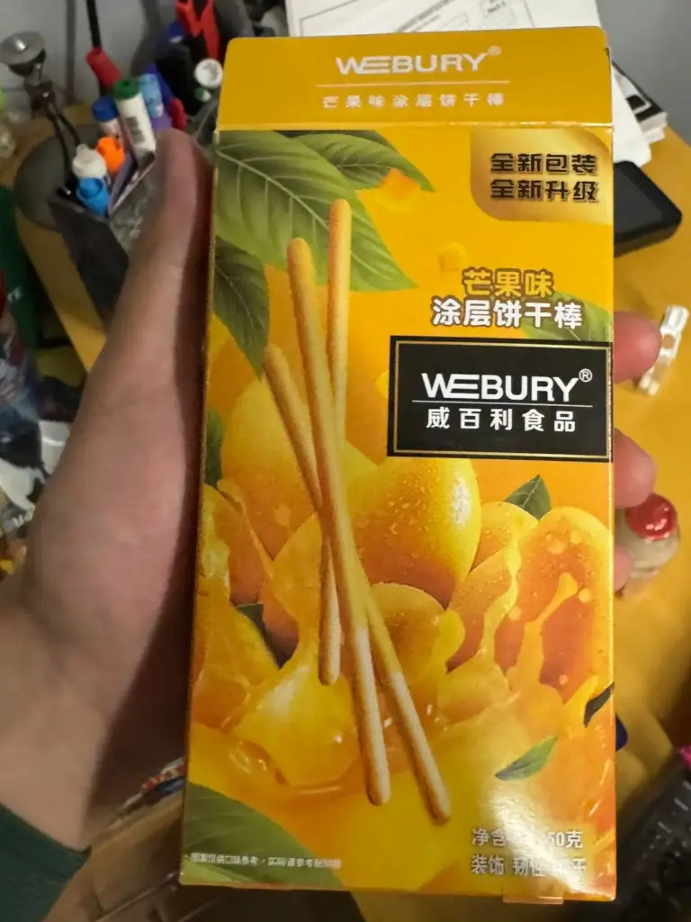 WEBURY Palitos de galleta sabor mango