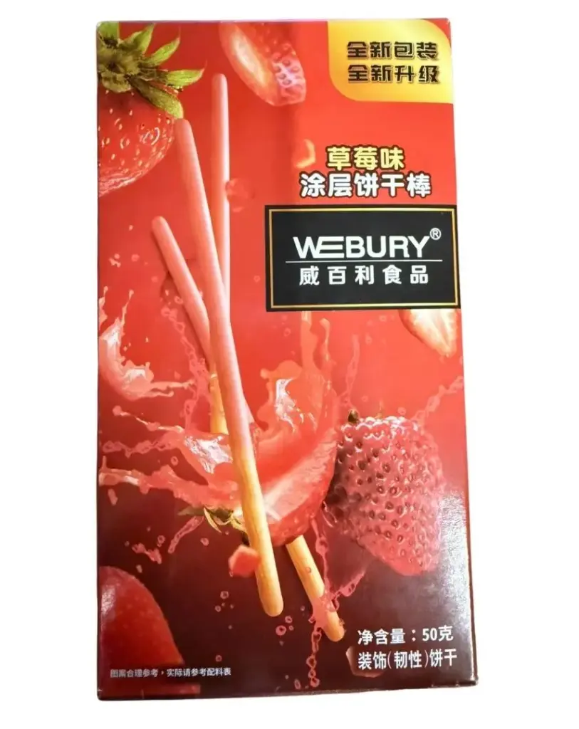 WEBURY Palitos de galleta sabor fresa