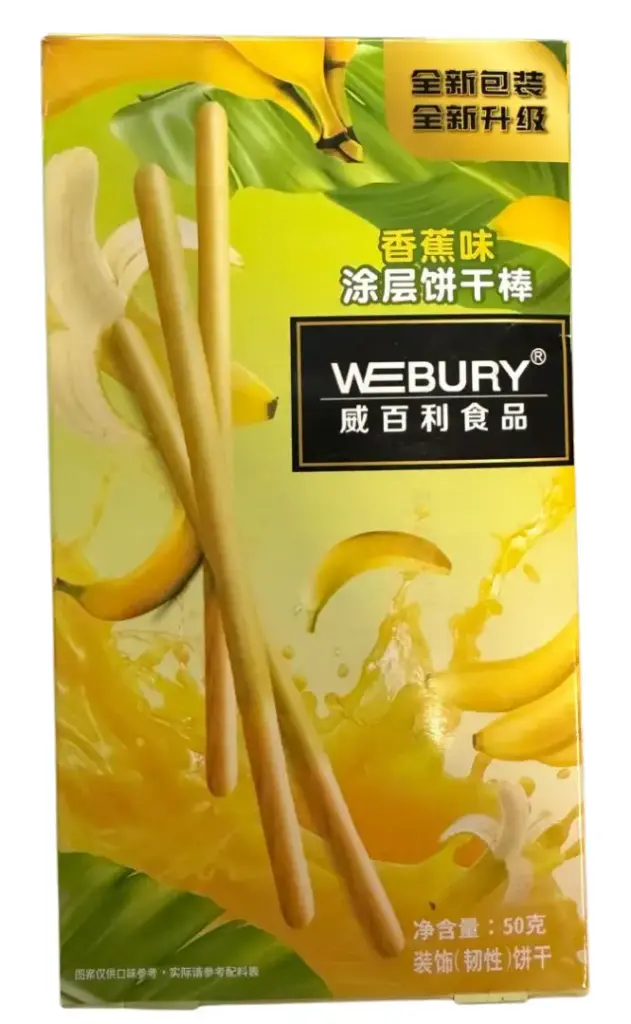 WEBURY Palitos de galleta sabor platano