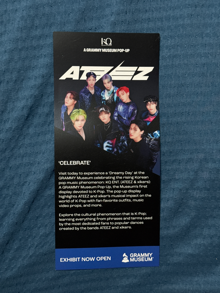 Postcard Ofical Ateez Grammy museum