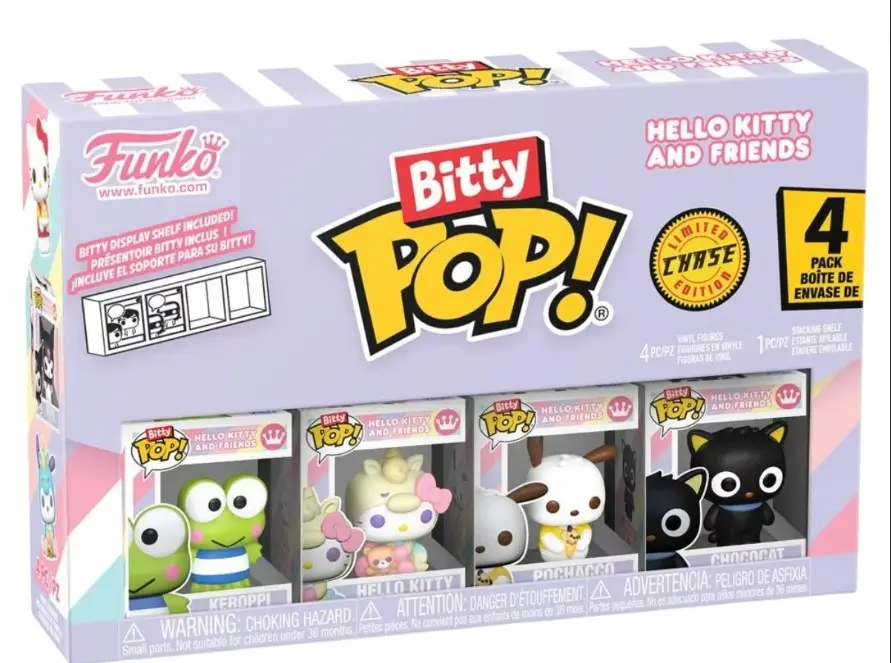  Funko Bitty Pop Sanrio Keroppi, Hello Kitty (Unicorn Party), Pochacco and Mystery Figure