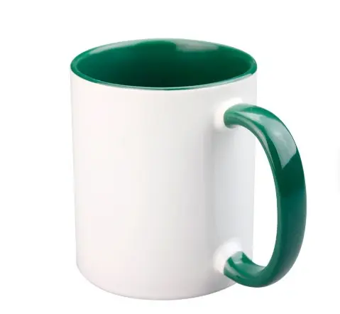 Taza para sublimar interior color verde