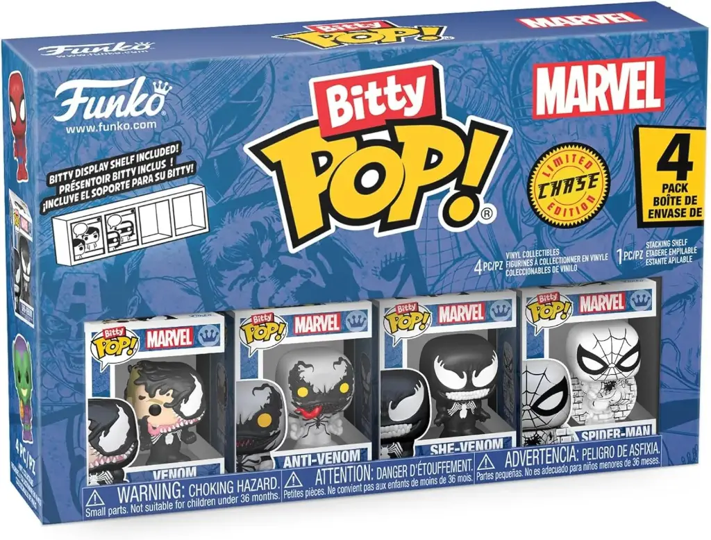  Funko Bitty Pop Marvel Spider-Man Venom, Anti-Venom, She-Venom, and Mystery Chase