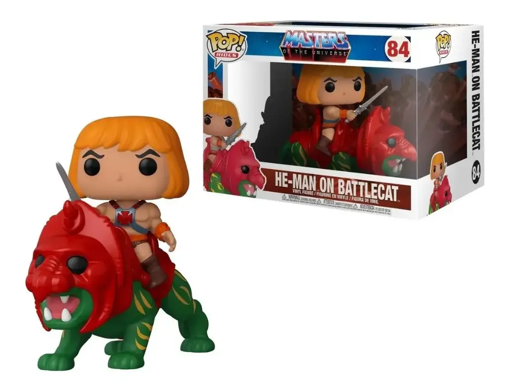 Funko Pop Rides Masters Of The Universe He-man on Battle Cat #84 Flocked