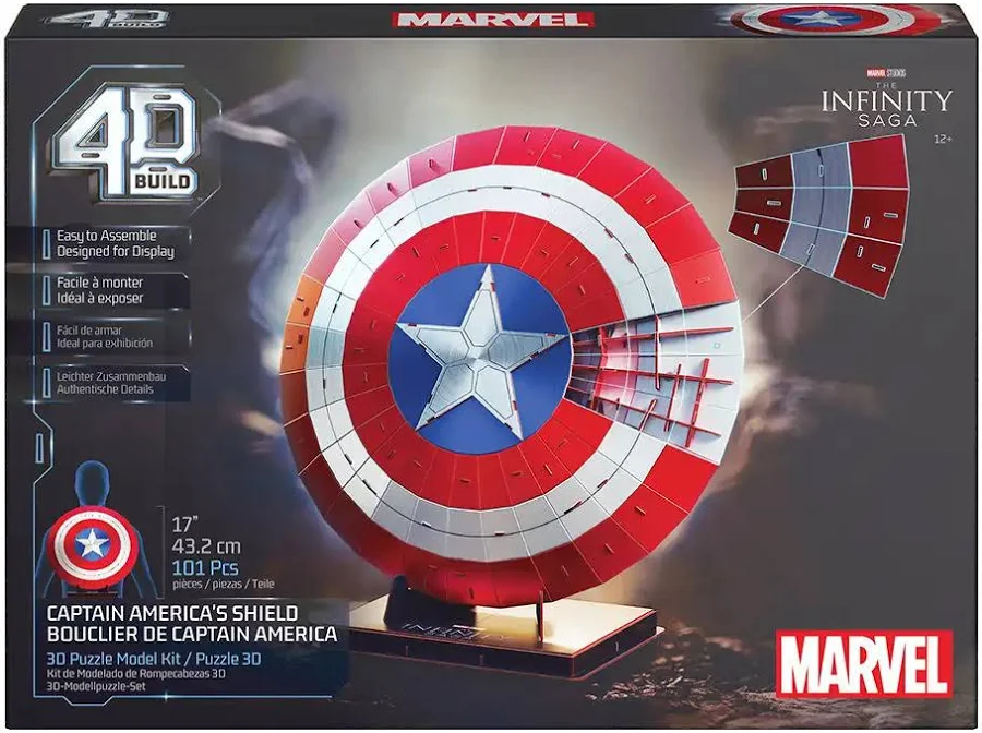 4D Build Marvel Rompecabezas Escudo Capitán América