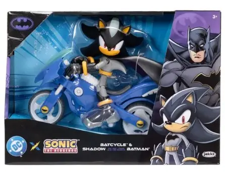 JAKKS Pacific Sonic the hedgehog Set de Shadow como Batman con Batcycle