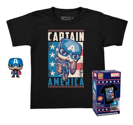 Funko Pop Tee Marvel Captain America Talla M