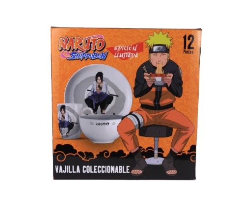 [Vajilla Naruto comiendo Ramen] Geek Industry Naruto Shippuden Vajilla 2 Naruto 12 Piezas Edición Limitada