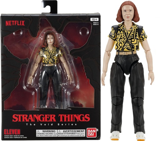 Bandai Stranger Things Eleven (traje amarillo) Figura de colección de Hawkins 6in