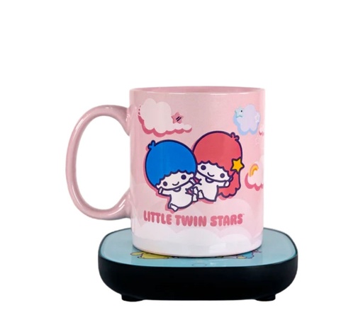 Uncanny Brands Hello Kitty and Friends Twin Stars Taza de café con calentador eléctrico MW1-KIT-LT1 