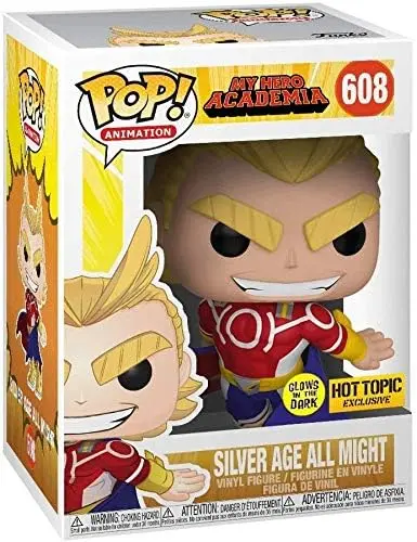 Funko Pop Animation My Hero Academia Silver Age All Might #608 Hot Topic Exclusive Glow in the Dark