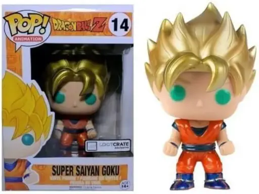 Funko Pop Animation DragonBall Z Super Saiyan Goku  #14 Metallic Loot Create Exclusive
