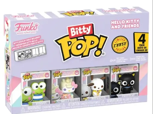 Funko Bitty Pop Sanrio Keroppi, Hello Kitty (Unicorn Party), Pochacco and Mystery Figure