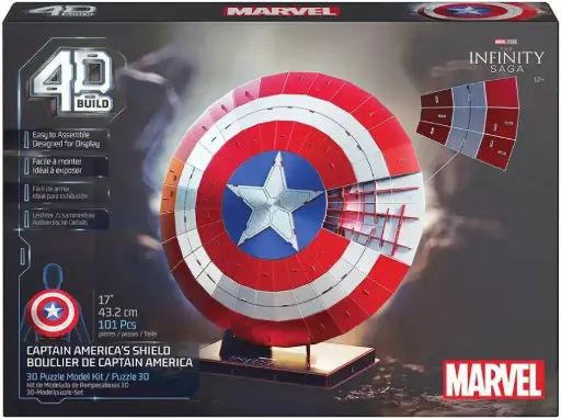 4D Build Marvel Rompecabezas Escudo Capitán América